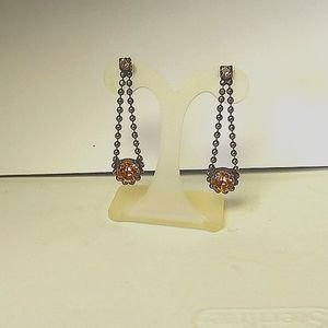 BallChain Cradle Swarovski EARRINGS Topaz